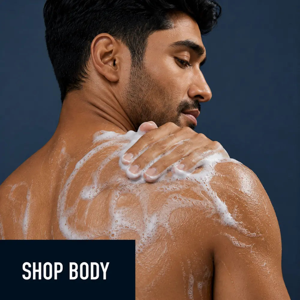 Men's body care products including body wash, shower gel, body cleanser, skincare essentials and premium grooming products for men.